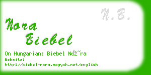 nora biebel business card